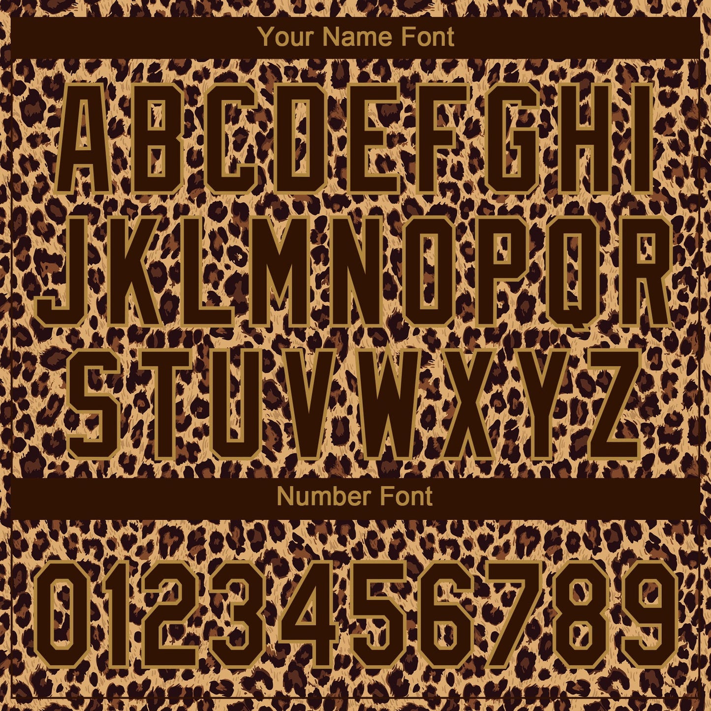 Custom Brown Brown-Old Gold 3D Pattern Leopard Two-Button Unisex Softball Jersey view 5