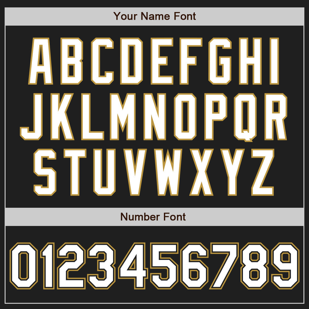 Custom Black White-Old Gold Two-Button Unisex Softball Jersey view 5