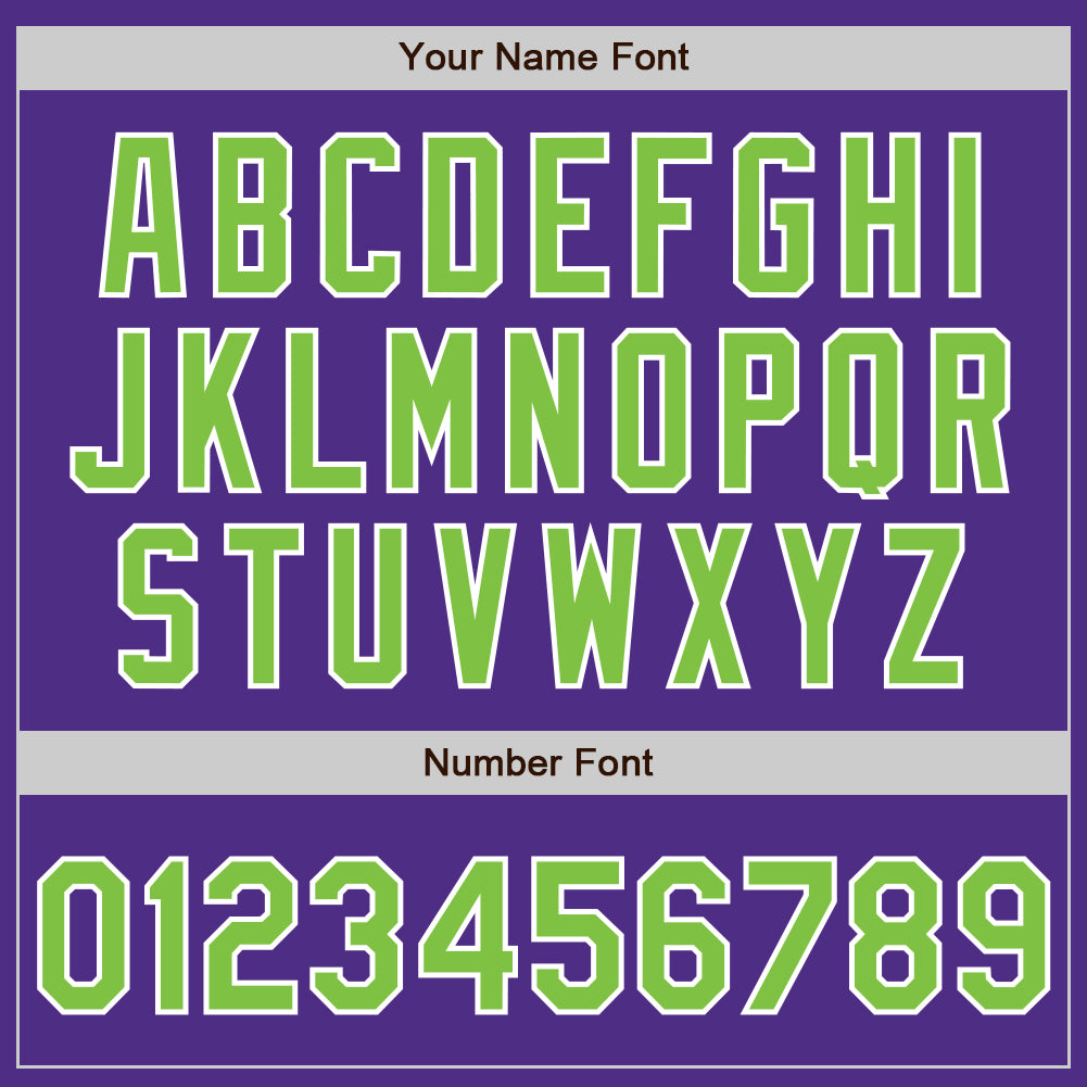 Custom Purple Neon Green-White Two-Button Unisex Softball Jersey view 5