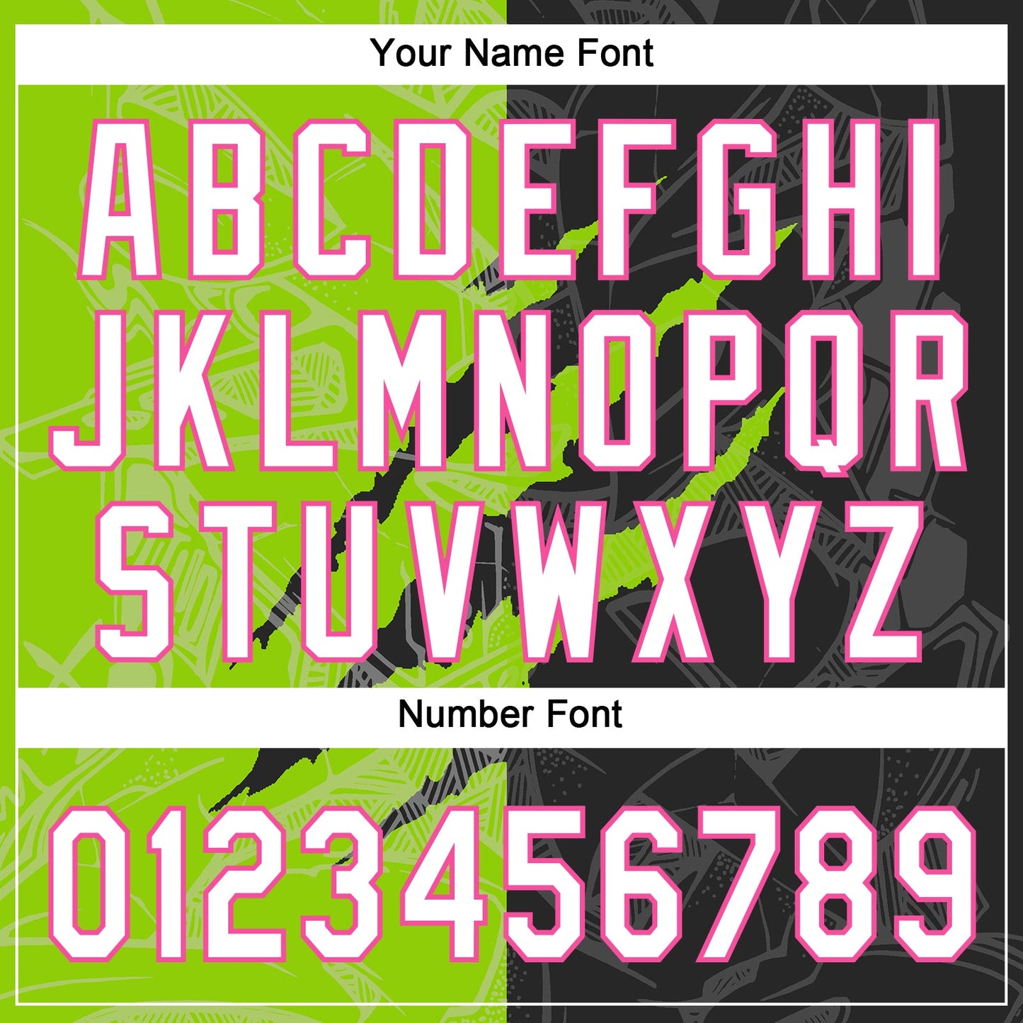 Custom Graffiti Pattern Black Neon Green-Pink 3D Two-Button Unisex Softball Jersey view 5