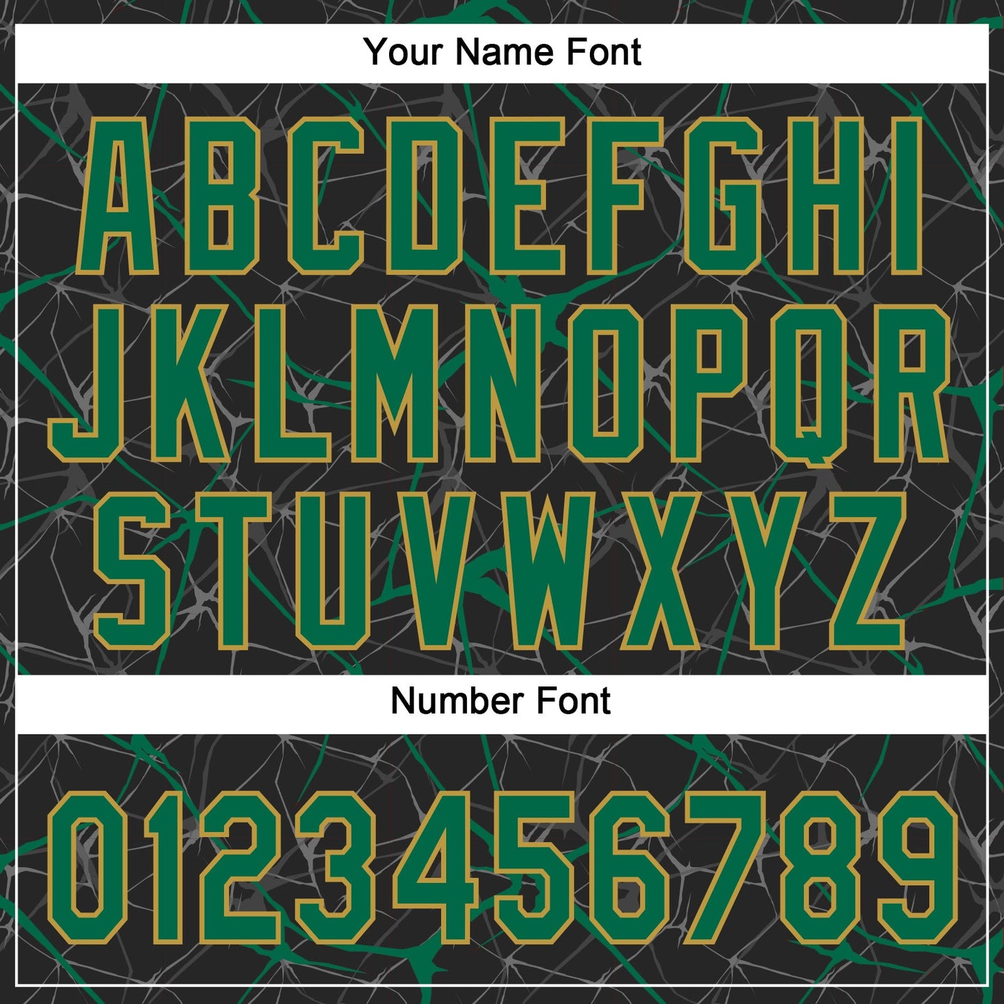 Custom Black Kelly Green-Old Gold 3D Pattern Abstract Network Two-Button Unisex Softball Jersey view 5