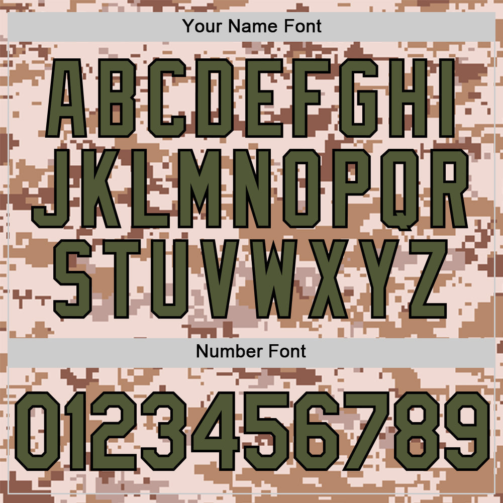 Custom Camo Olive-Black Salute To Service Two-Button Unisex Softball Jersey view 5