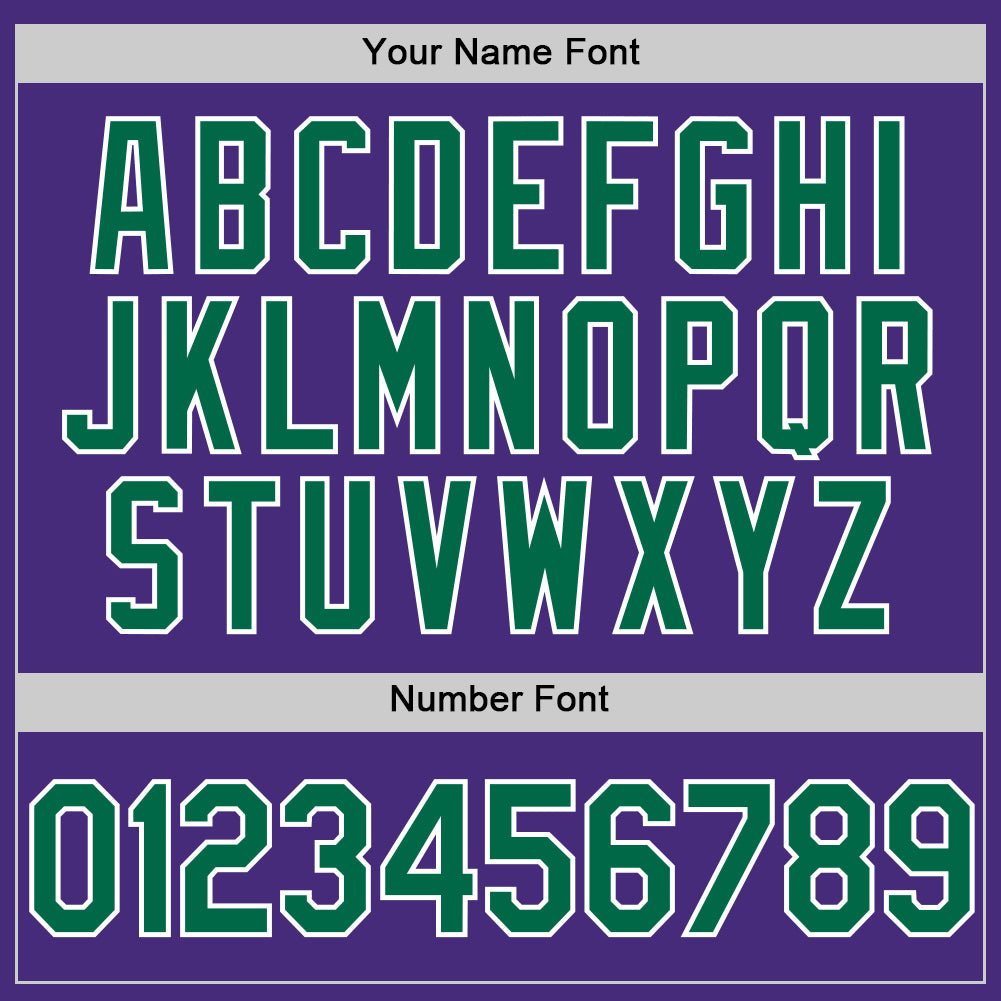 Custom Purple Kelly Green-White Two-Button Unisex Softball Jersey view 5