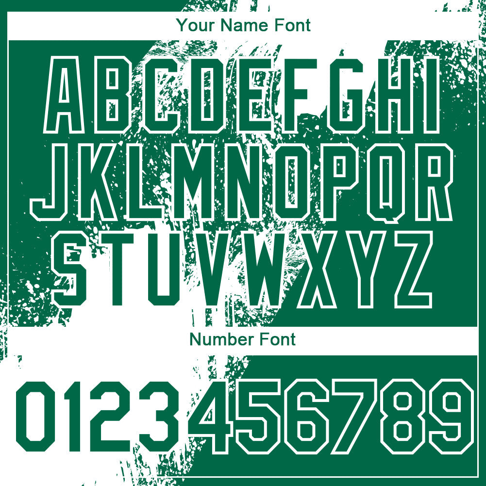 Custom White Kelly Green 3D Pattern Abstract Brush Stroke Two-Button Unisex Softball Jersey view 5