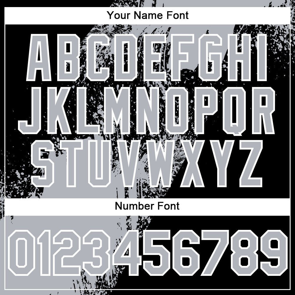 Custom Gray Black-White 3D Pattern Abstract Brush Stroke Two-Button Unisex Softball Jersey view 5