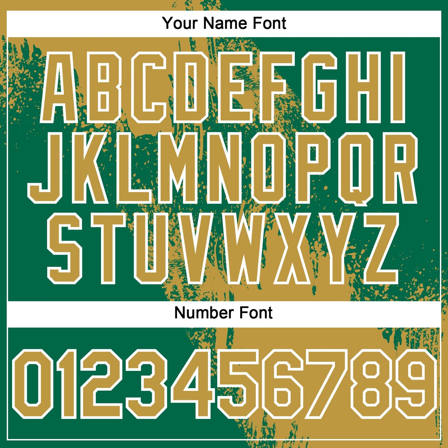 Custom Old Gold Kelly Green-White 3D Pattern Abstract Brush Stroke Two-Button Unisex Softball Jersey view 5