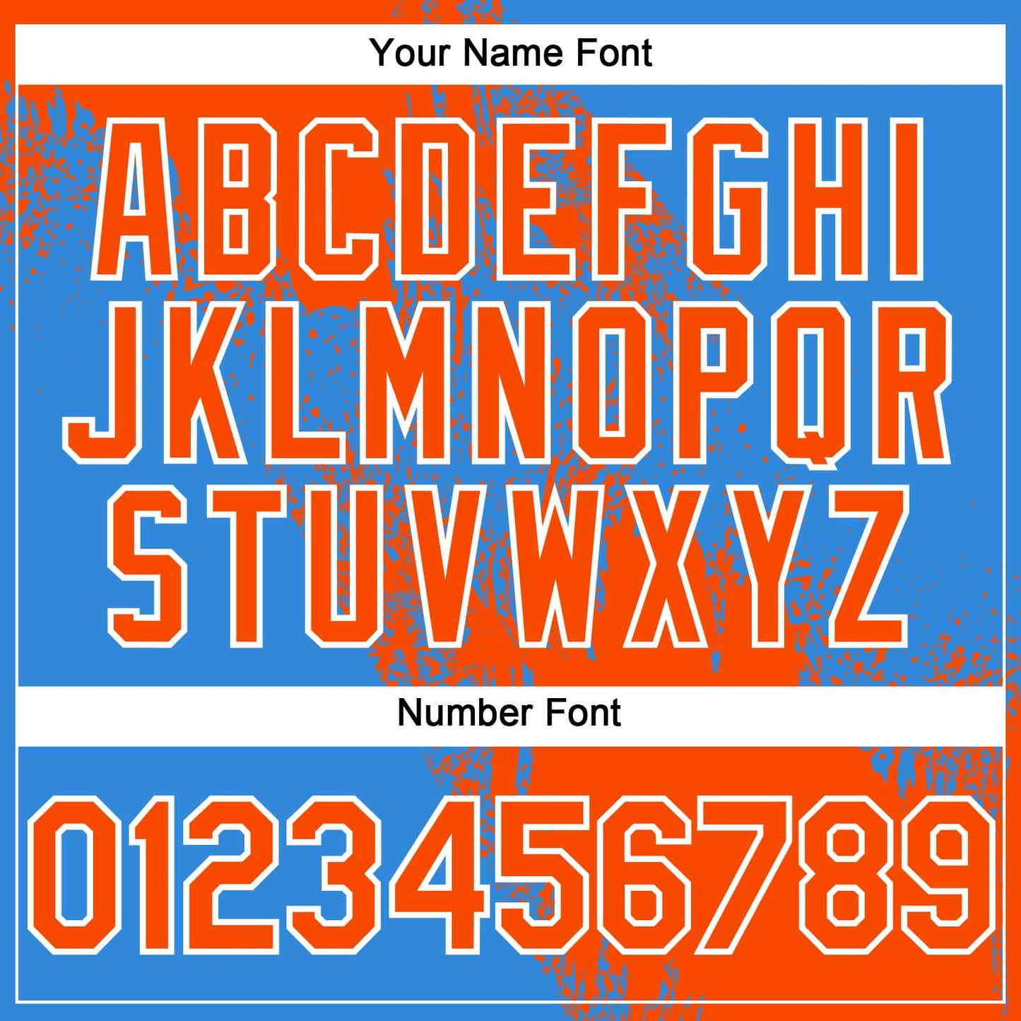 Custom Orange Electric Blue-White 3D Pattern Abstract Brush Stroke Two-Button Unisex Softball Jersey view 5