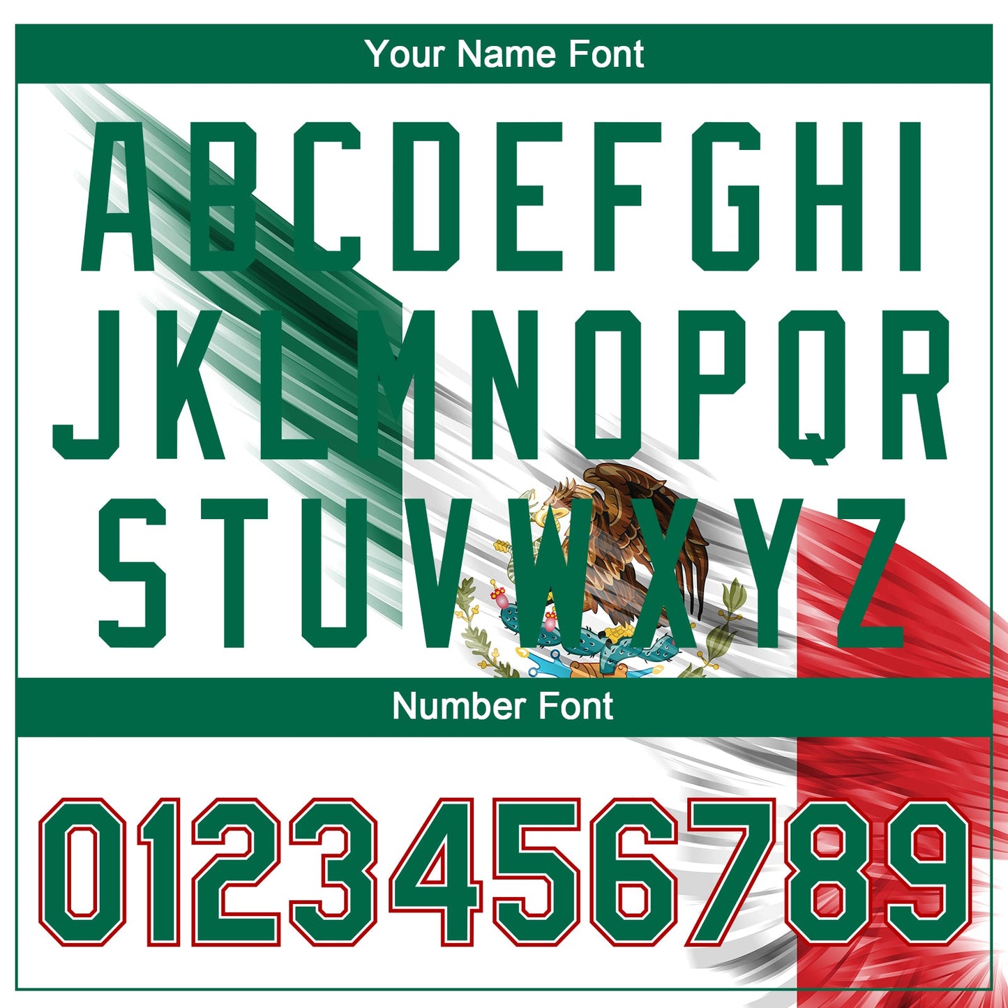 Custom White Kelly Green-Red The Abstract Wing With Mexican Flag Two-Button Unisex Softball Jersey view 5