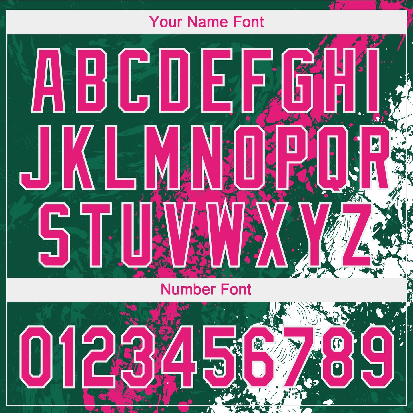 Custom Kelly Green Hot Pink-White Dripping Splatter Cracked Texture Two-Button Unisex Softball Jersey view 5