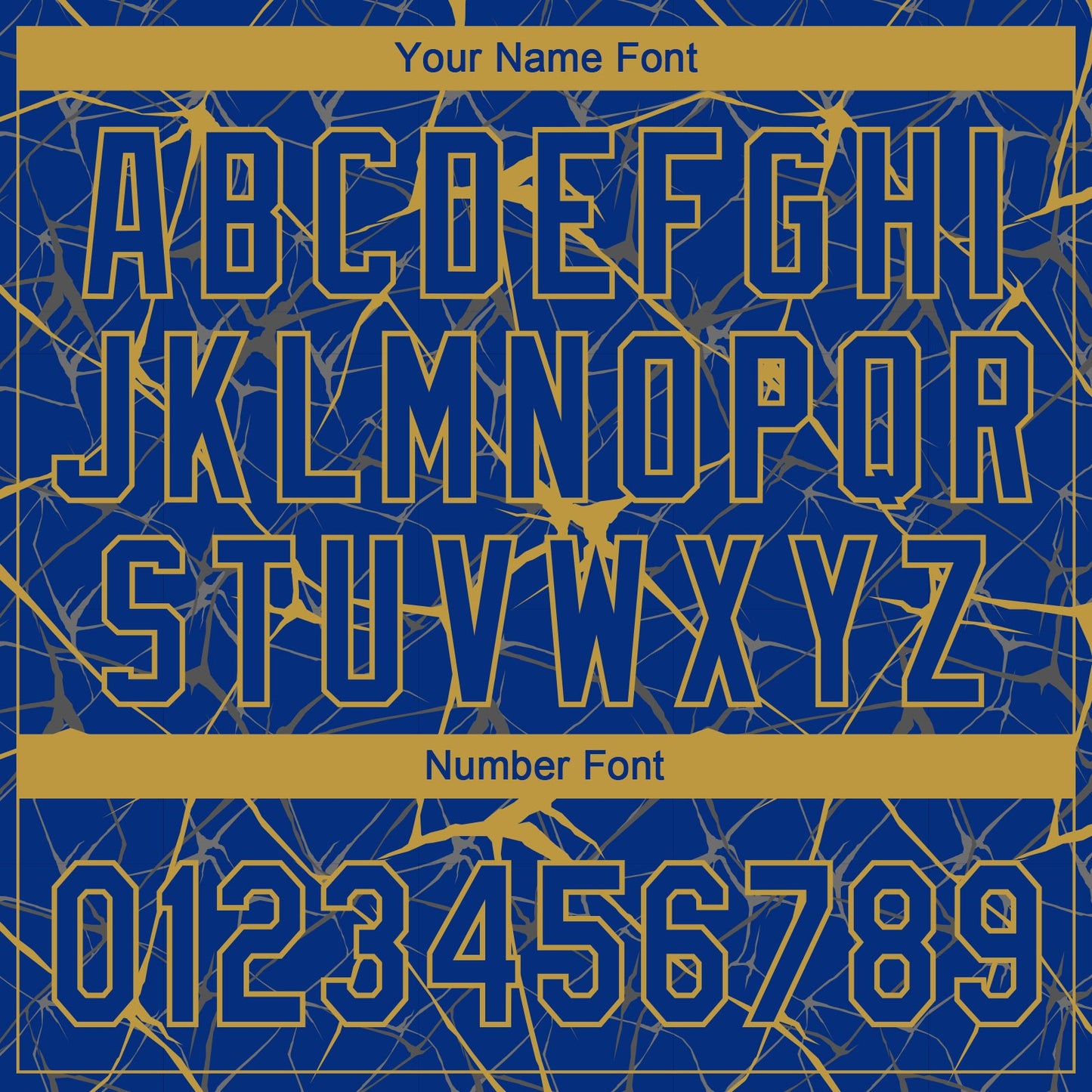 Custom Royal Old Gold Abstract Network Two-Button Unisex Softball Jersey view 5