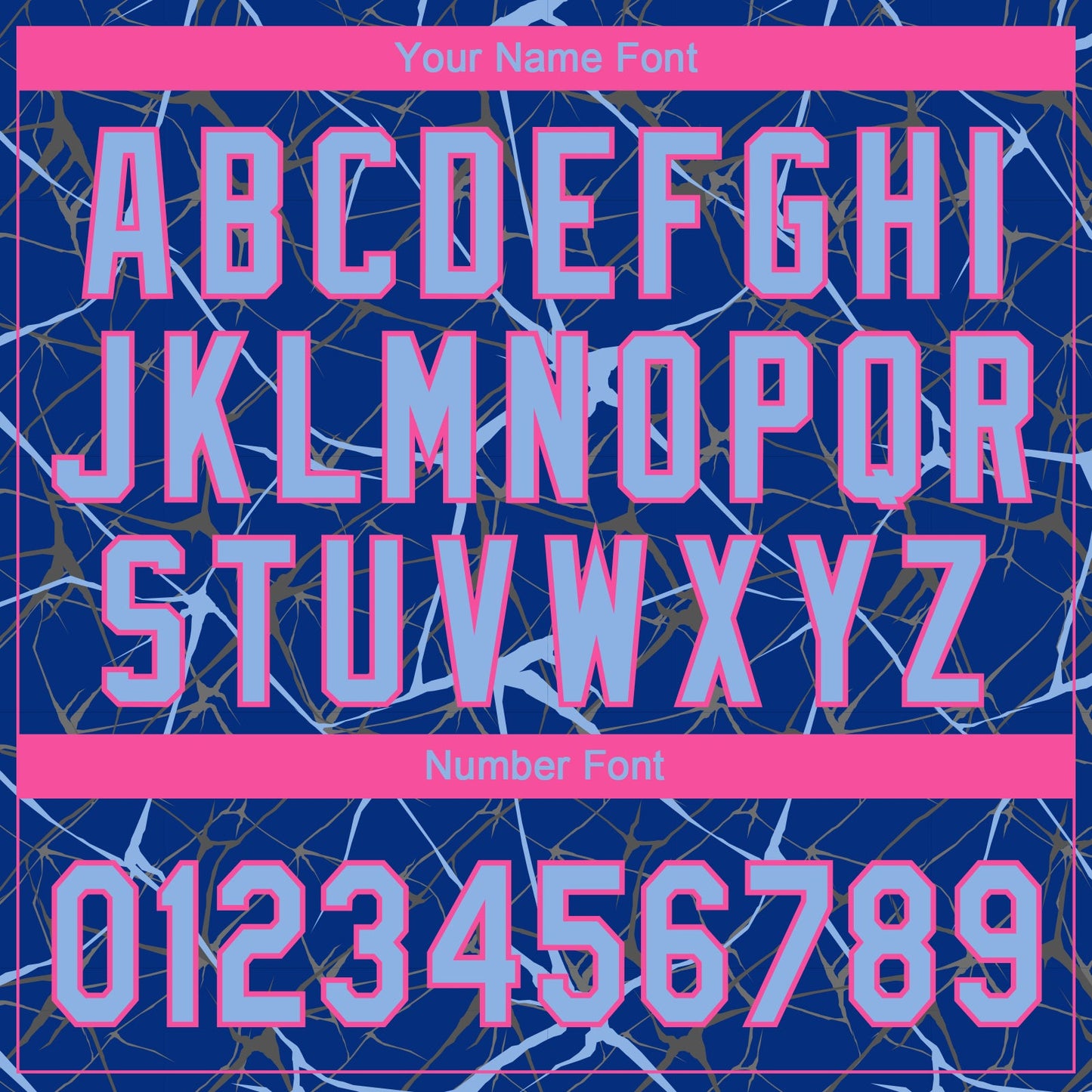 Custom Royal Light Blue-Pink Abstract Network Two-Button Unisex Softball Jersey view 5