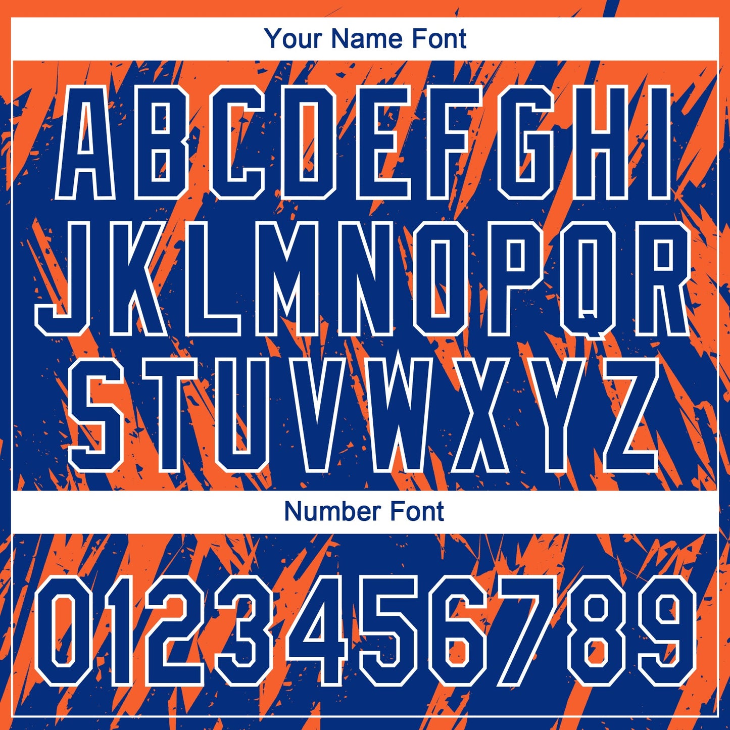 Custom Orange Royal-White Splatter Torn Sharp Brush Stroke Two-Button Unisex Softball Jersey view 5