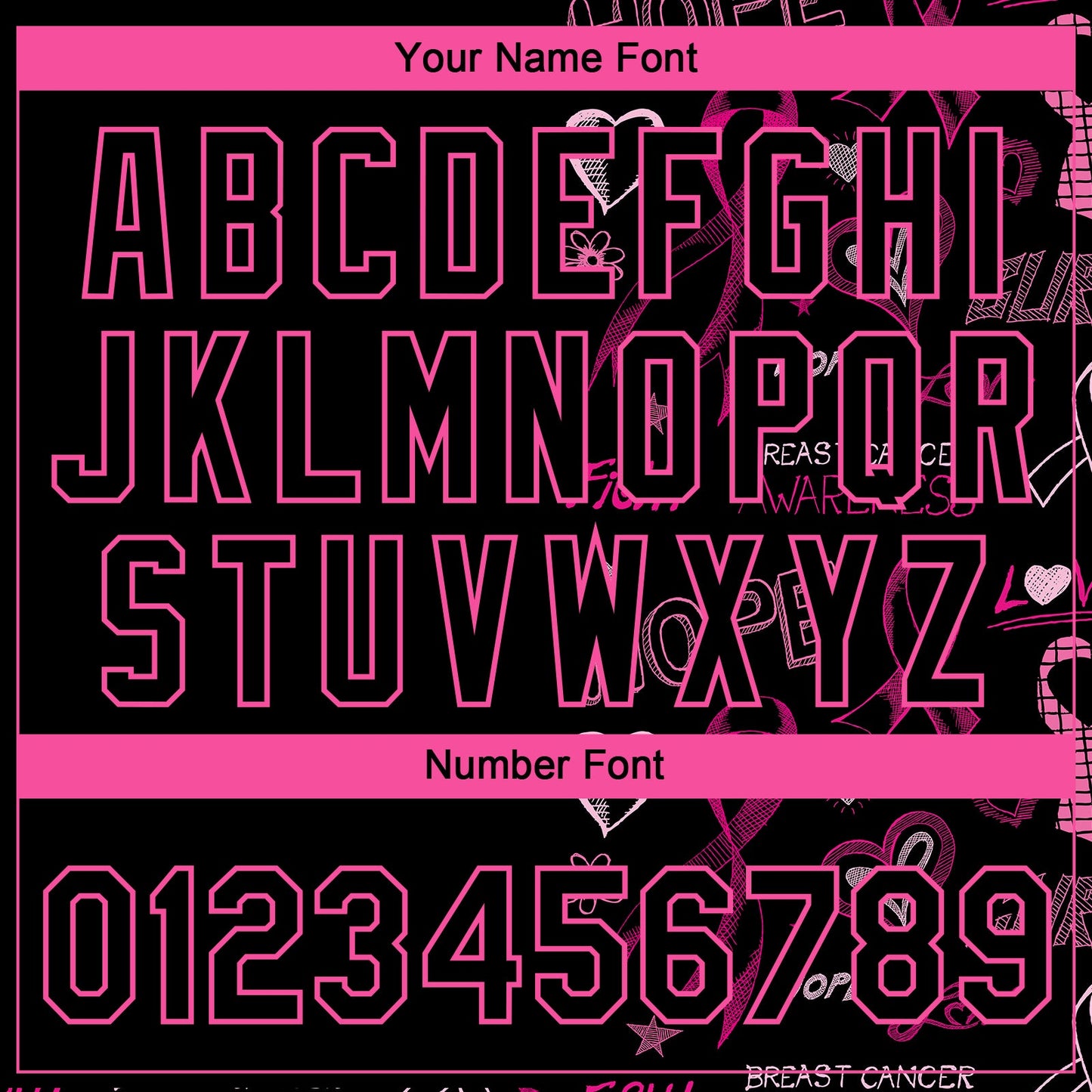 Custom Black Pink Pink Ribbon Breast Cancer Awareness Month Women Health Care Support Two-Button Unisex Softball Jersey view 5