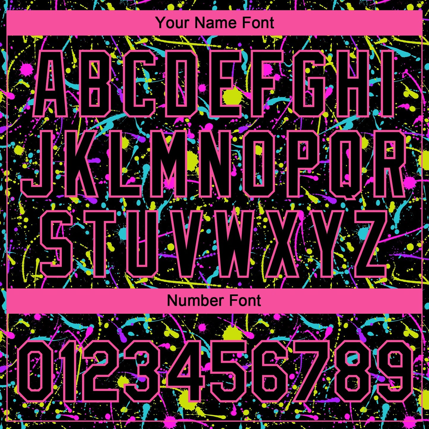 Custom Graffiti Pattern Black-Pink Vibrant Multi-Color Abstract Splatter Two-Button Unisex Softball Jersey view 5