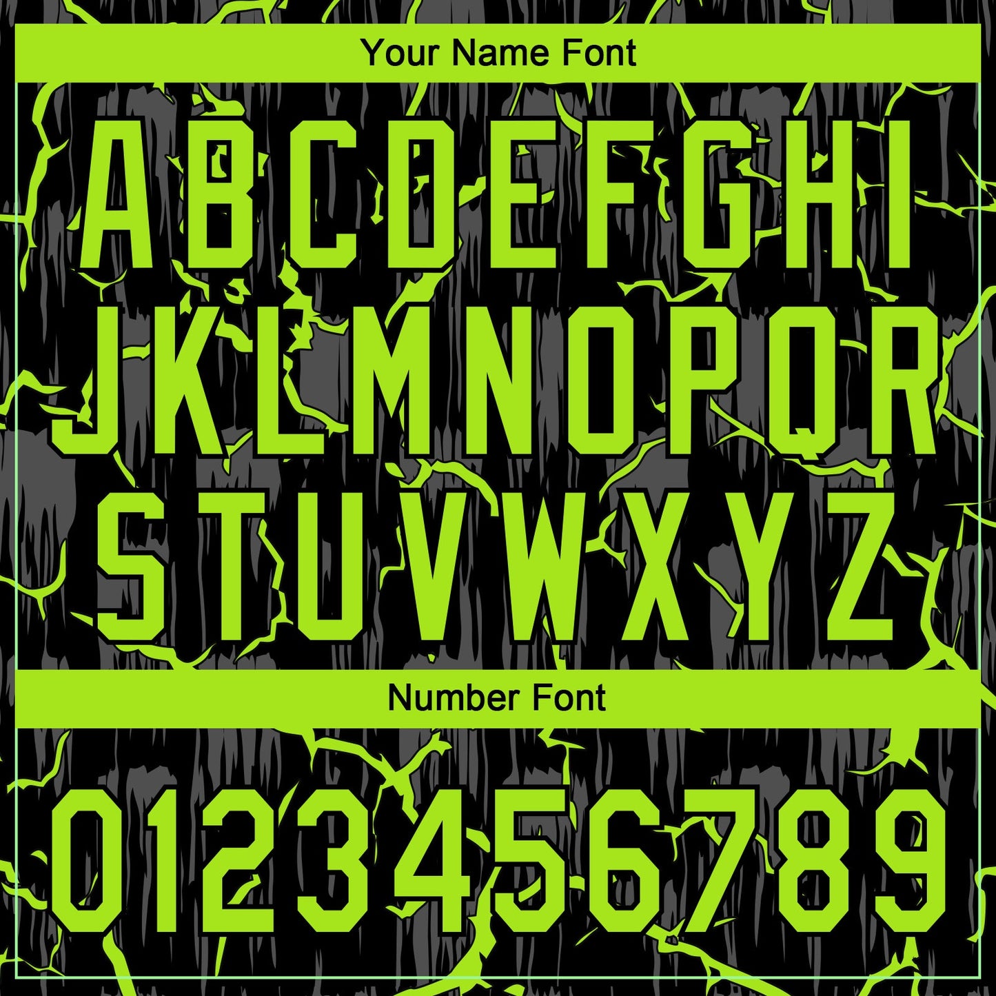 Custom Black Neon Green-Gray Raglan Sleeves Neon Lightning Crackle Two-Button Unisex Softball Jersey view 5