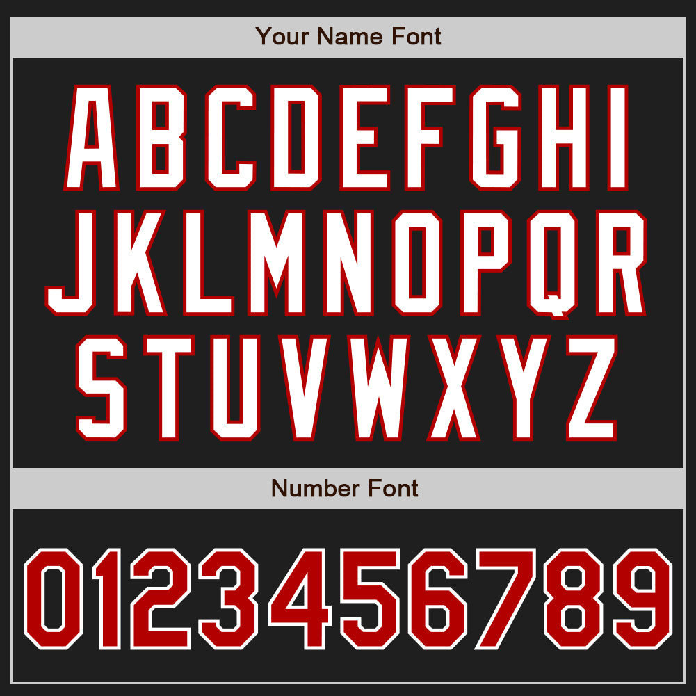 Custom Black Red-Gray Authentic Split Fashion Baseball Jersey view 5