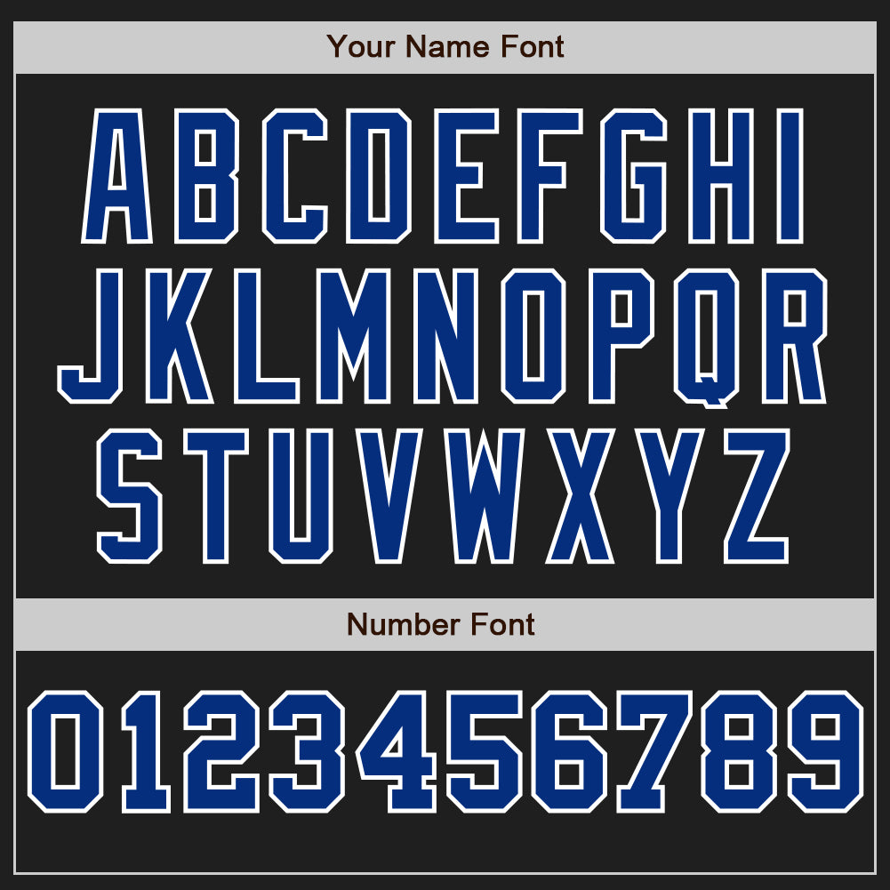 Custom Black White-Royal Pinstripe Authentic Split Fashion Baseball Jersey view 5