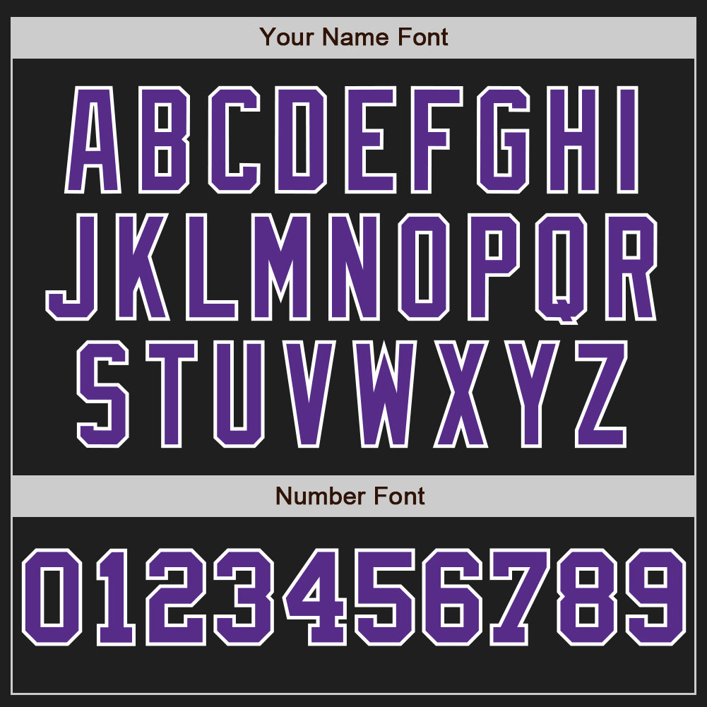 Custom Black White-Purple Pinstripe Authentic Split Fashion Baseball Jersey view 5