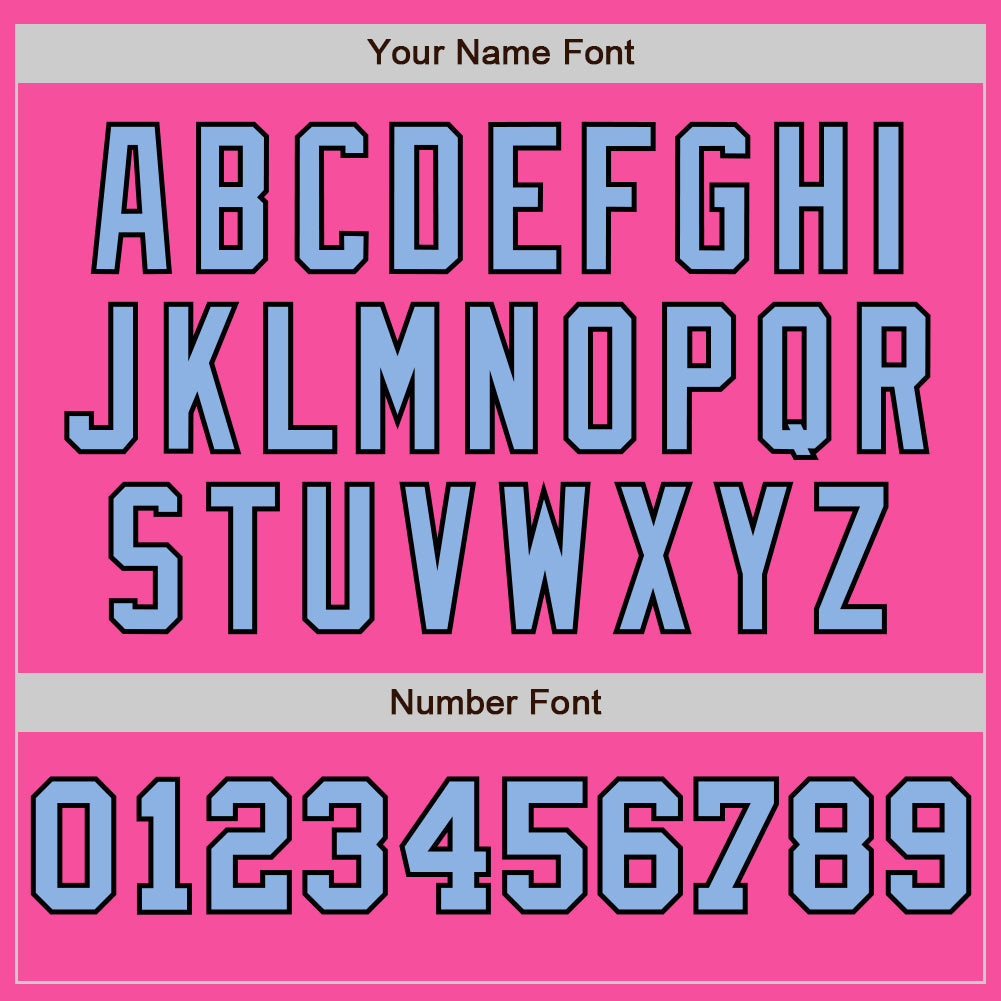 Custom Pink Light Blue-Black Pinstripe Authentic Split Fashion Baseball Jersey view 5