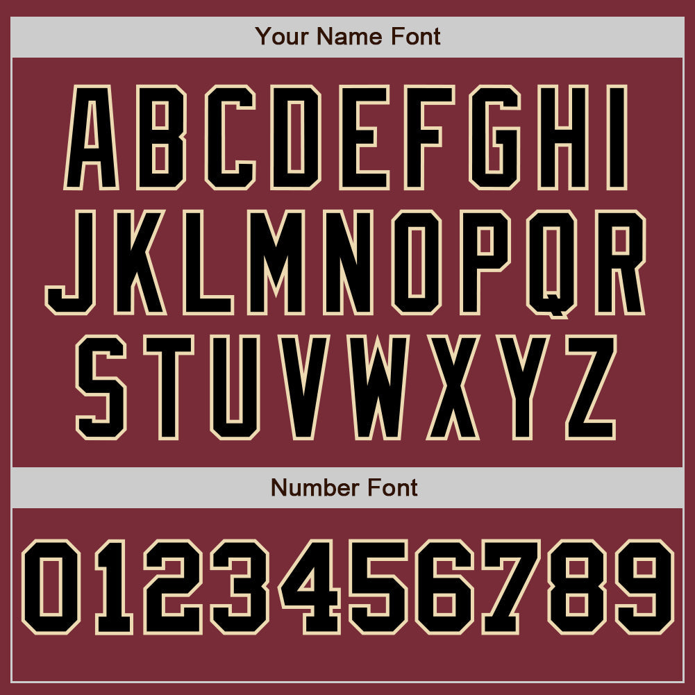 Custom Burgundy Cream-Black Pinstripe Authentic Split Fashion Baseball Jersey view 5