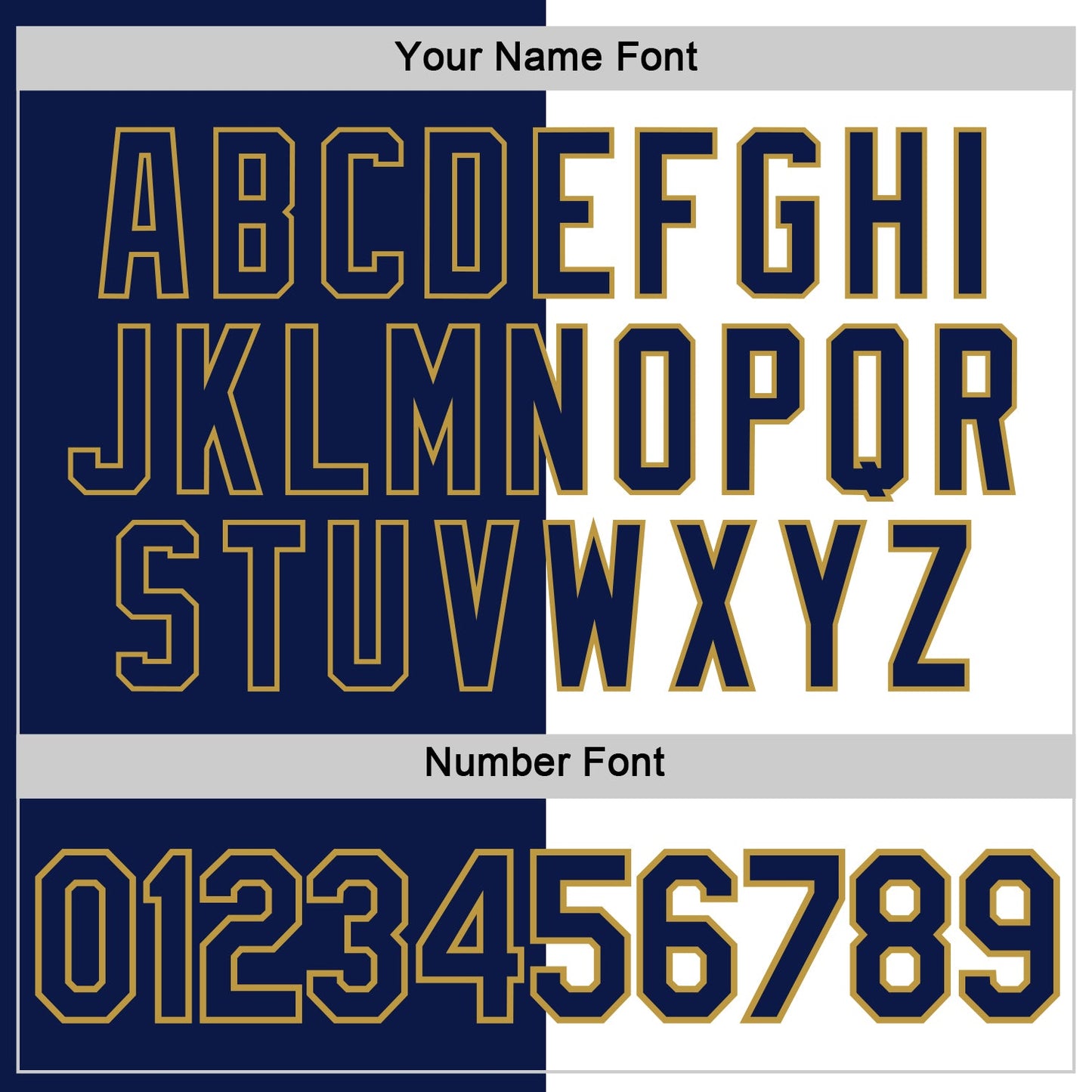 Custom Navy White-Old Gold Split Fashion Performance T-Shirt view 4