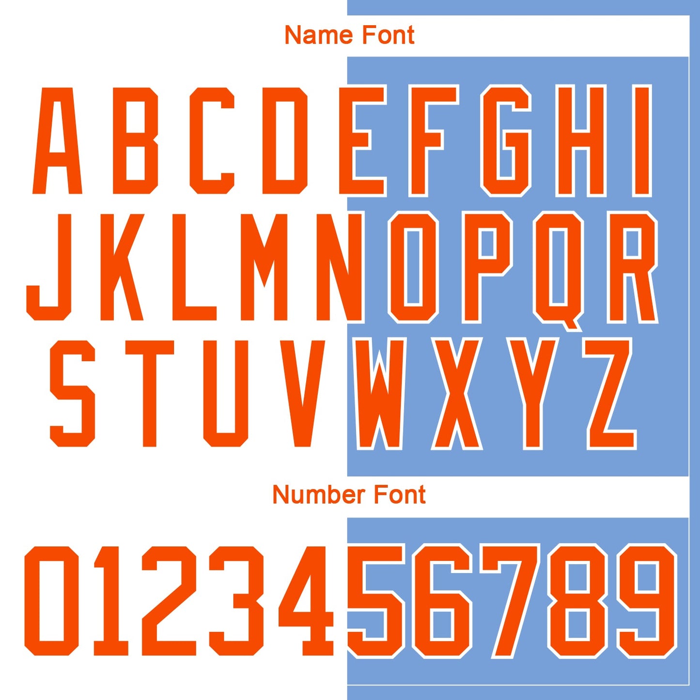 Custom Powder Blue Orange-White Split Fashion Hockey Lace Neck Jersey view 7