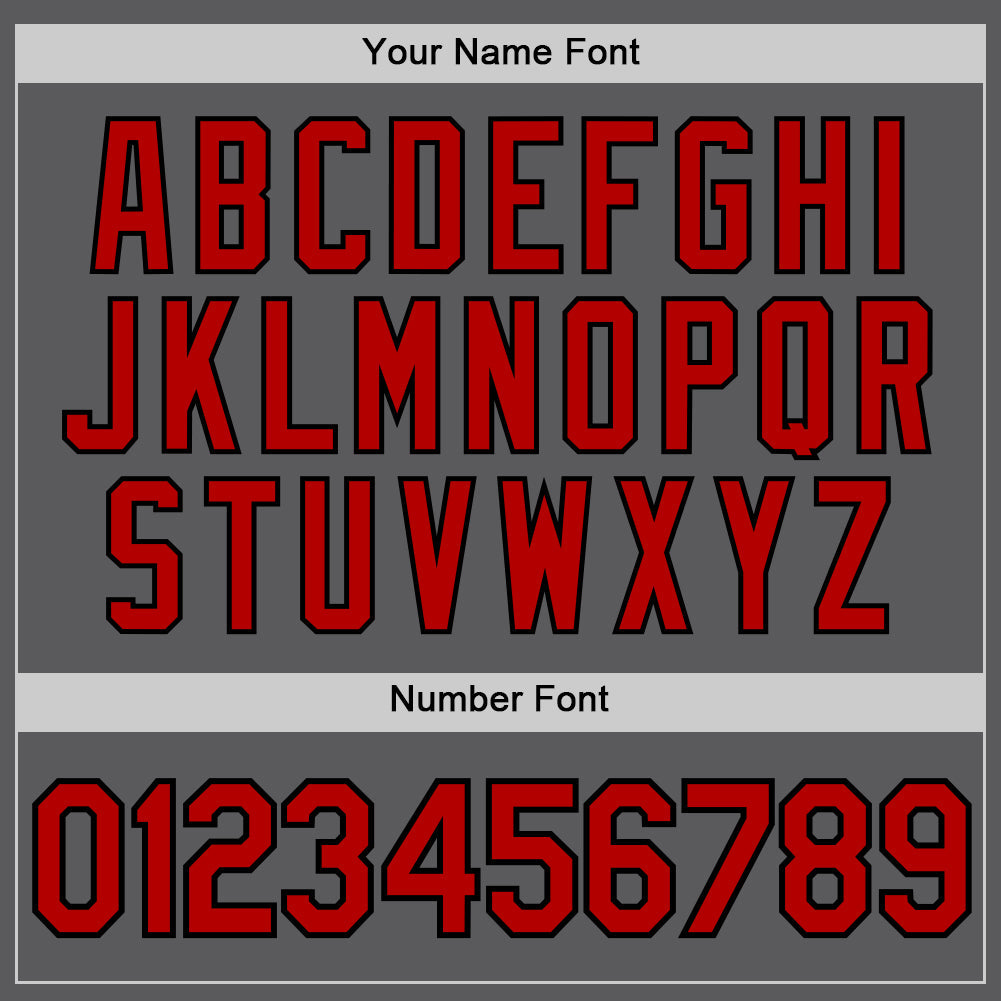 Custom Steel Gray Red-Black Authentic Baseball Jersey view 5