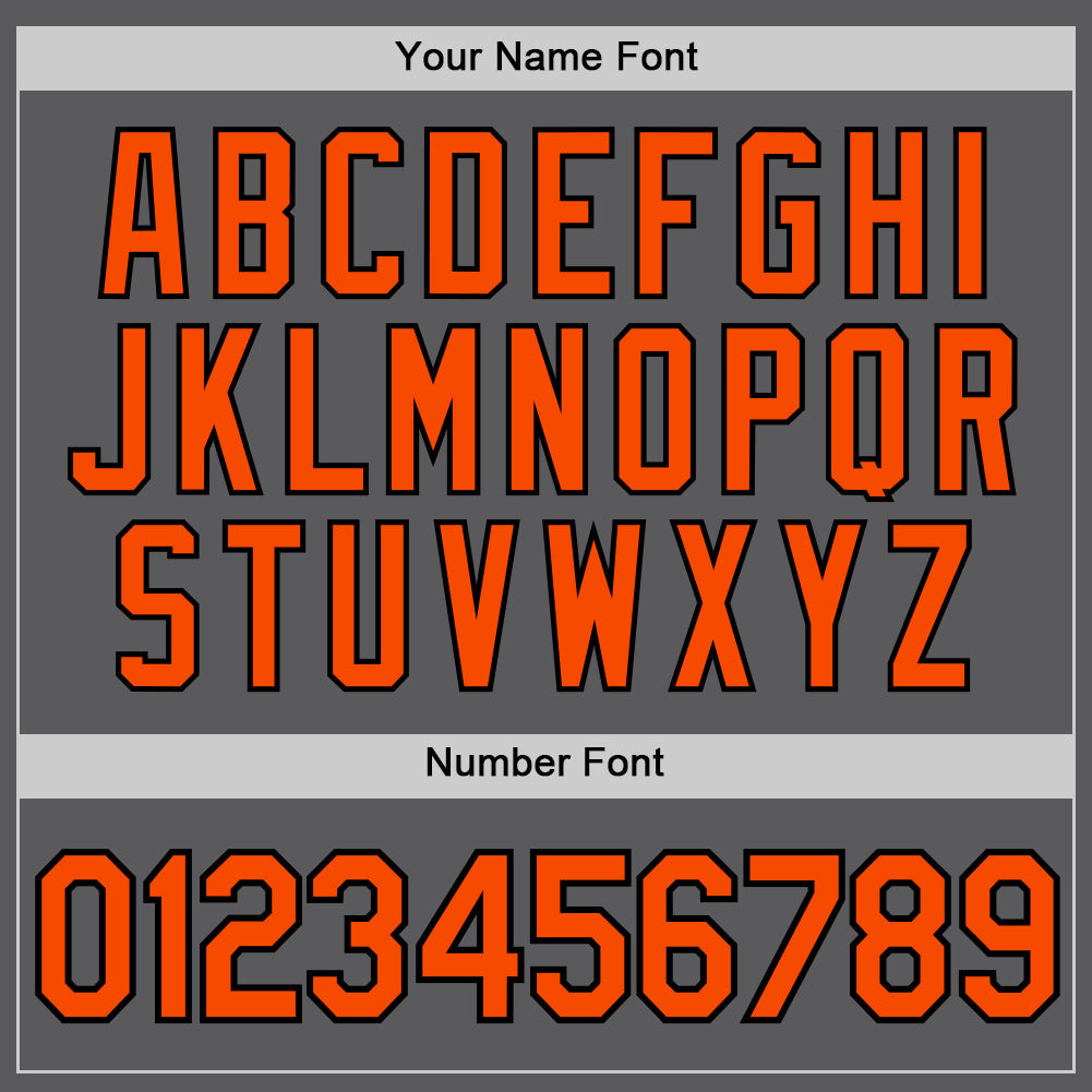 Custom Steel Gray Orange-Black Authentic Baseball Jersey view 5