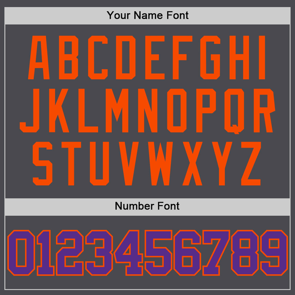 Custom Steel Gray Purple-Orange Authentic Basketball Jersey view 4