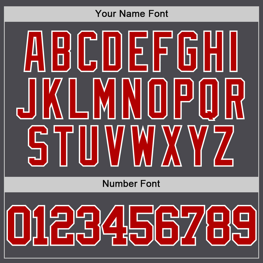 Custom Steel Gray Red-White Authentic Basketball Jersey view 4