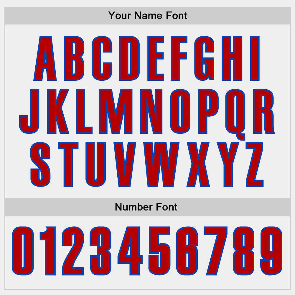 Custom White Red Navy-Thunder Blue Block Stripes Lines Toronto Style Authentic Baseball Jersey view 6