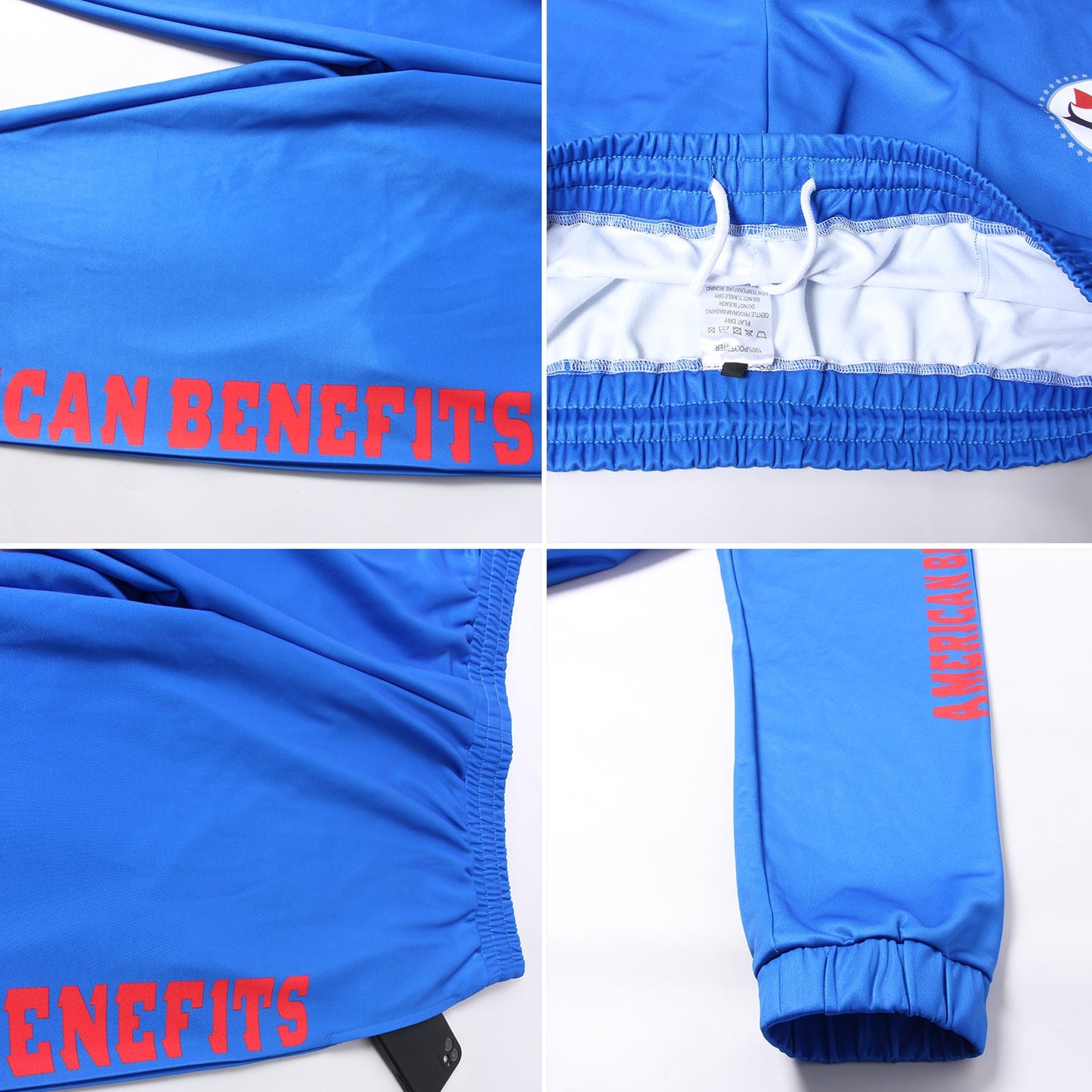 Custom Royal Red Fleece Jogger Sweatpants view 3