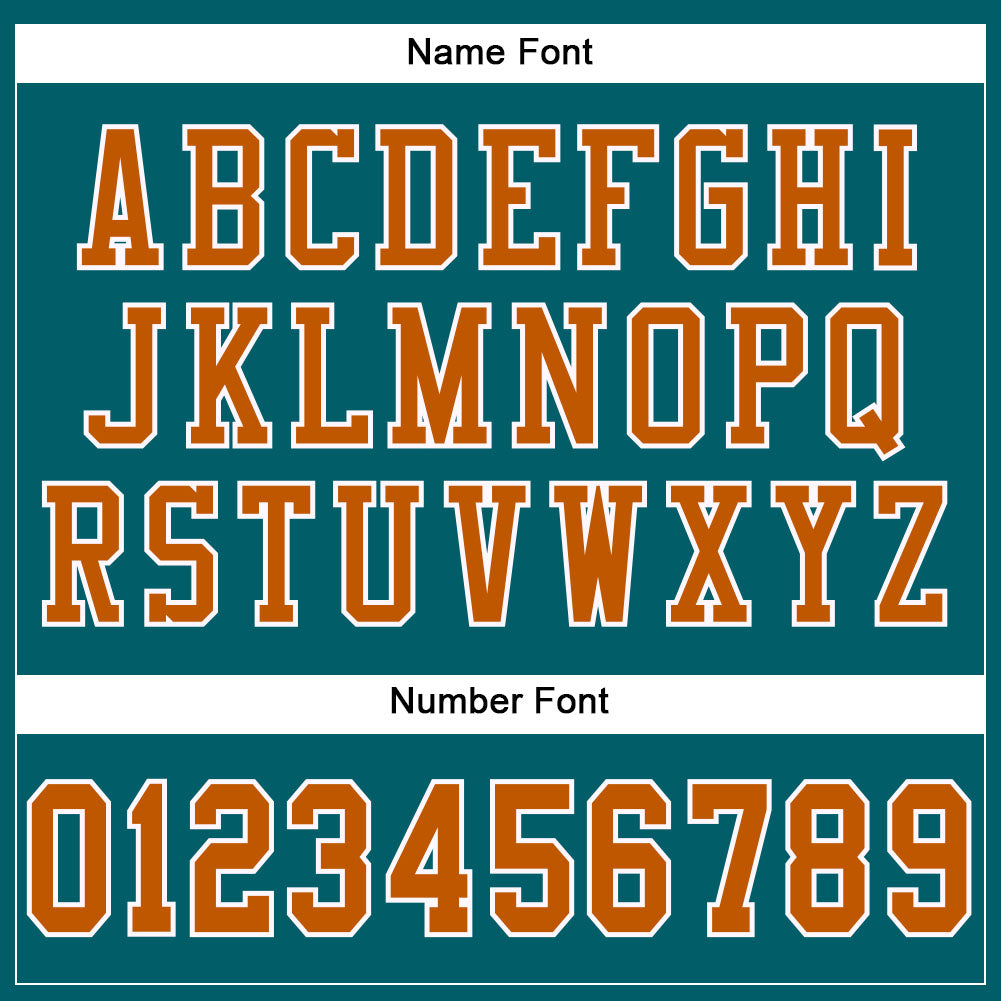 Custom Teal Texas Orange-White Mesh Authentic Football Jersey view 4
