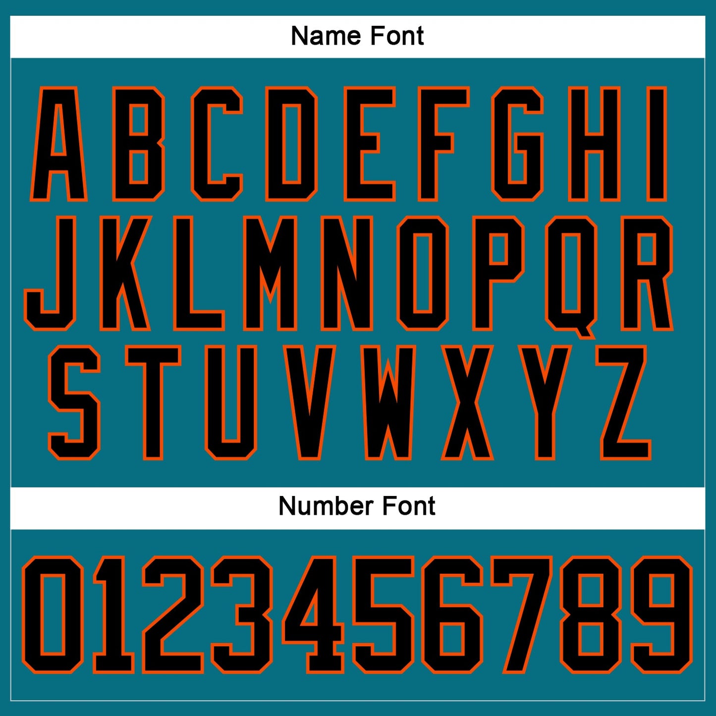 Custom Teal Black-Orange Hockey Lace Neck Jersey view 5