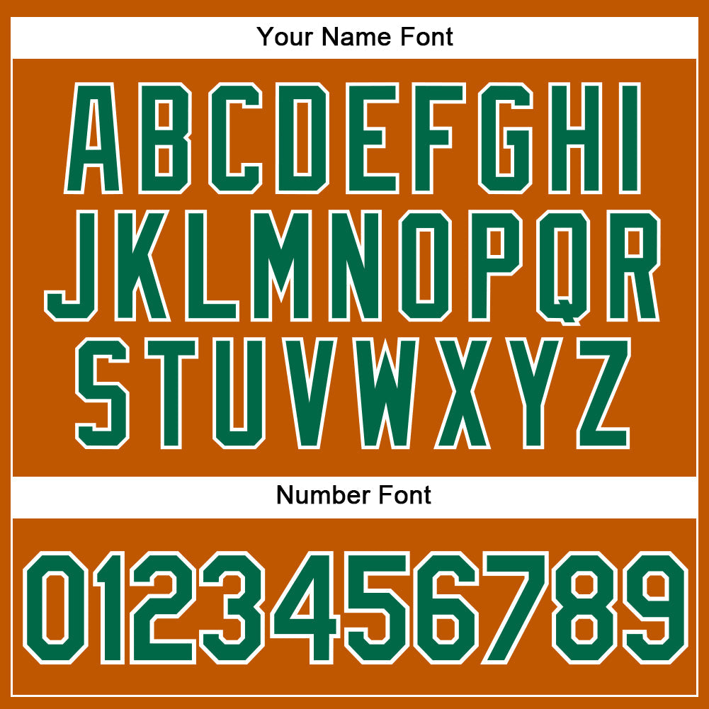 Custom Texas Orange Kelly Green-White Authentic Baseball Jersey view 5