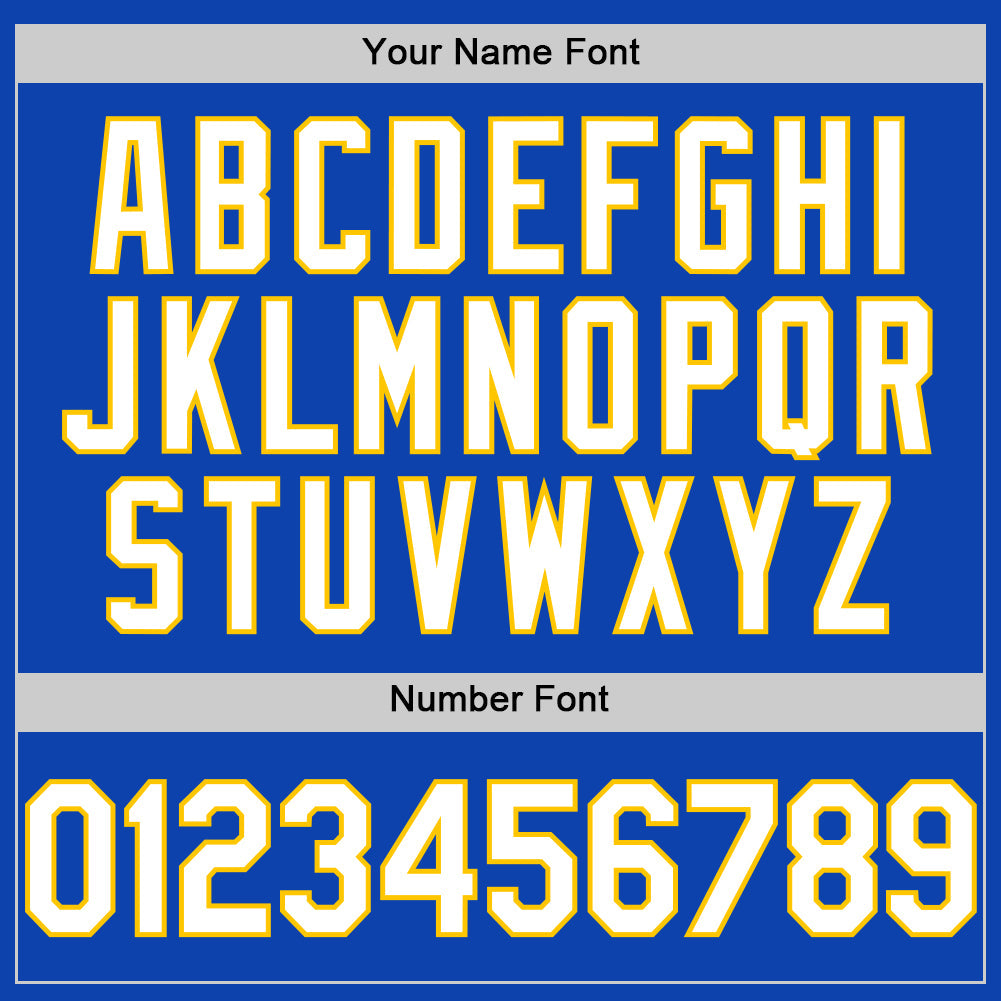 Custom Thunder Blue White-Yellow Authentic Baseball Jersey view 5