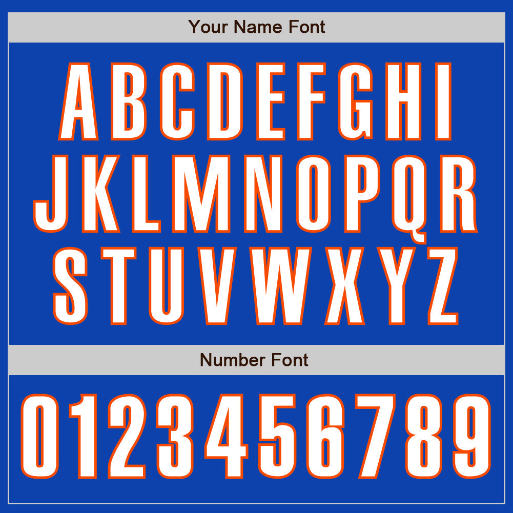 Custom Thunder Blue White-Orange Authentic Baseball Jersey view 5