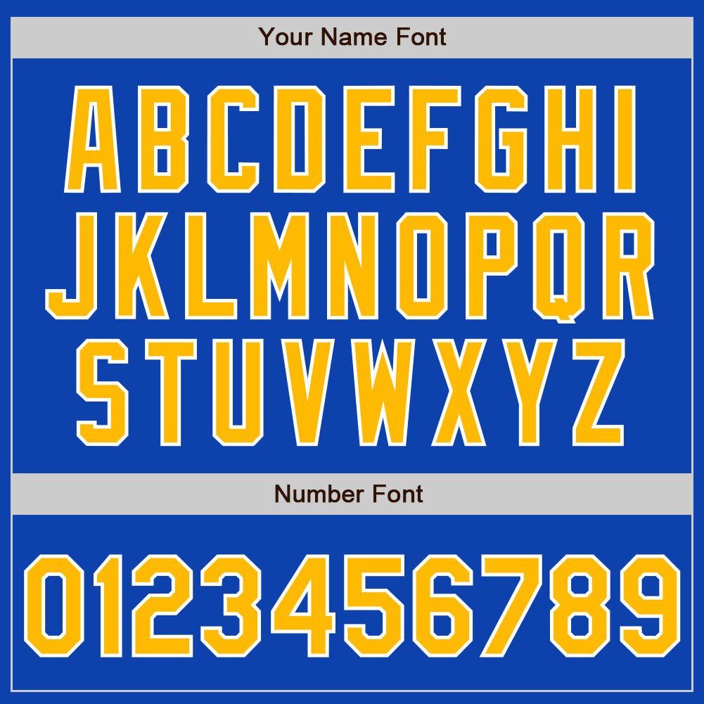 Custom Thunder Blue Gold-White Authentic Baseball Jersey view 5