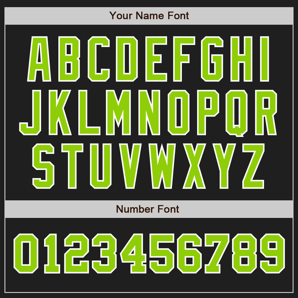 Custom Black Neon Green-White Authentic Two Tone Baseball Jersey view 5