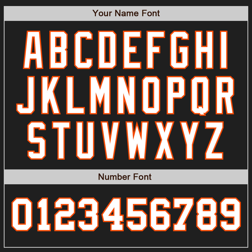 Custom Black White-Orange Authentic Two Tone Baseball Jersey view 5