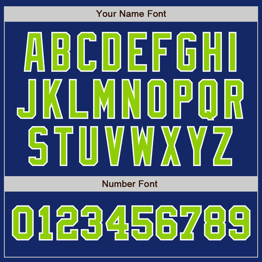 Custom Royal Neon Green-White Authentic Two Tone Baseball Jersey view 5