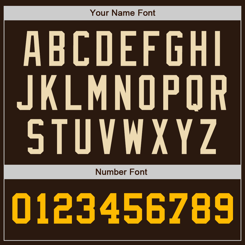 Custom Brown Gold-Cream Authentic Two Tone Baseball Jersey view 5