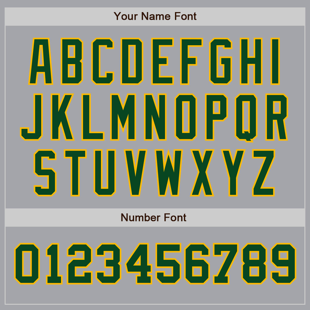 Custom Gray Green-Gold Authentic Two Tone Baseball Jersey view 5