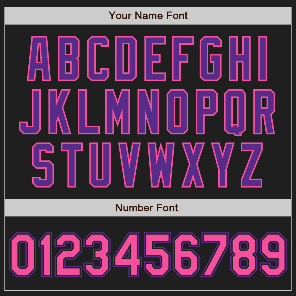 Custom Black Pink-Purple Authentic Two Tone Baseball Jersey view 5