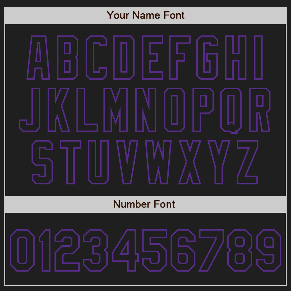 Custom Black Purple Authentic Two Tone Baseball Jersey view 5