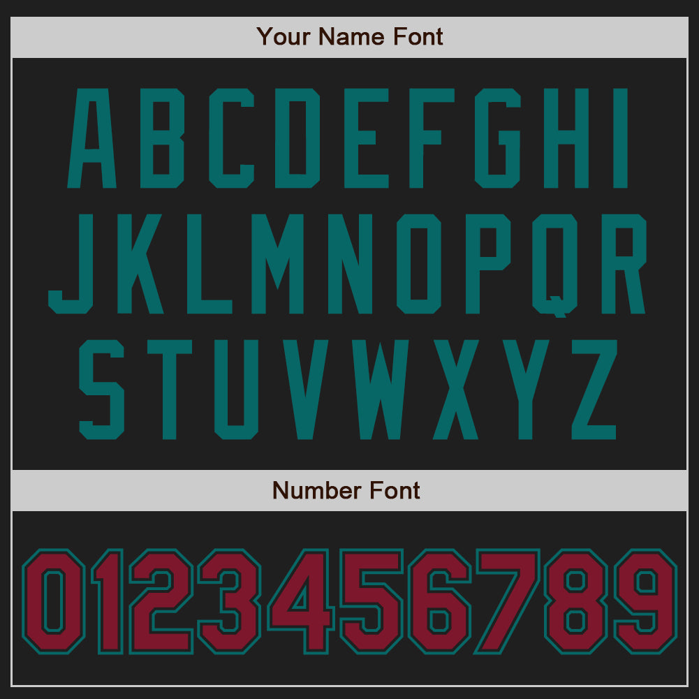 Custom Black Crimson-Teal Authentic Two Tone Baseball Jersey view 5