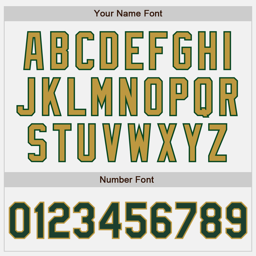 Custom White Green-Old Gold Authentic Two Tone Baseball Jersey view 5