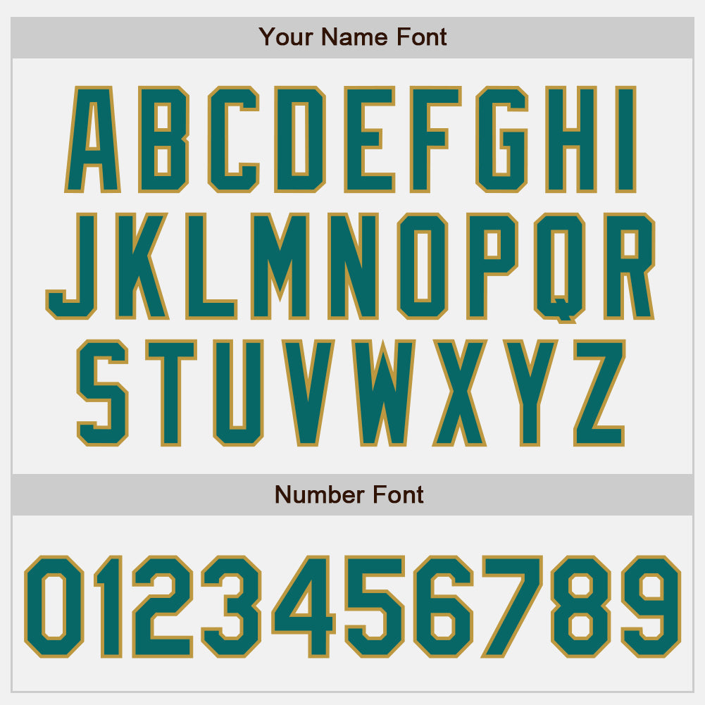 Custom White Teal-Old Gold Authentic Two Tone Baseball Jersey view 5