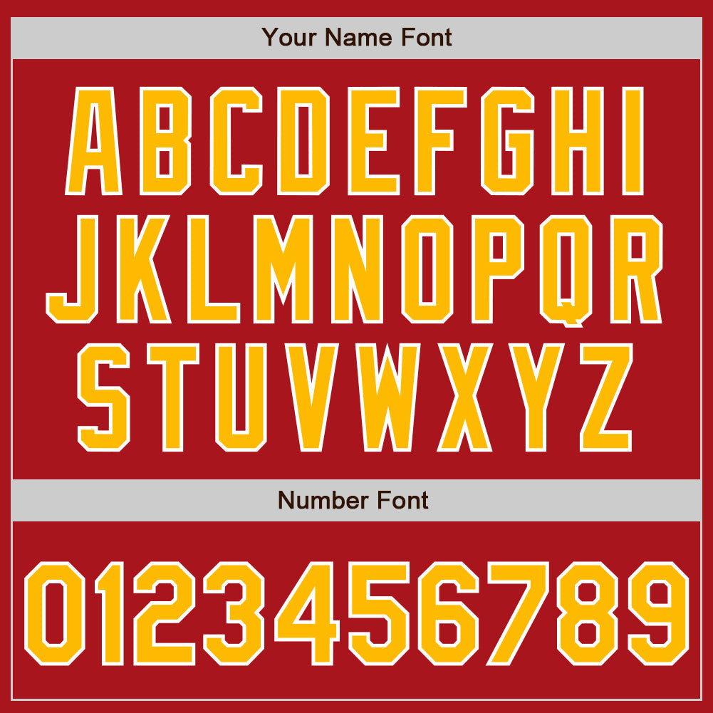 Custom Red Gold-White Authentic Two Tone Baseball Jersey view 5