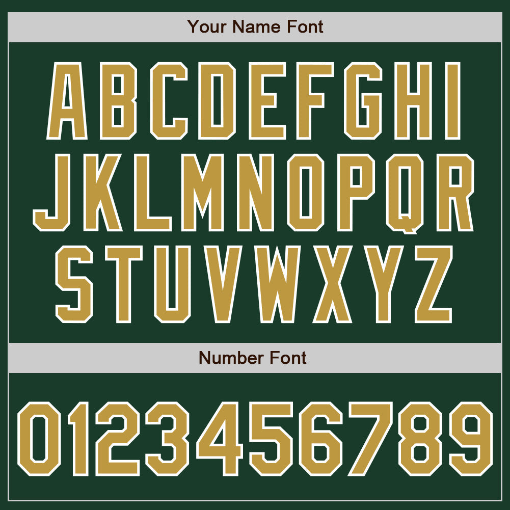 Custom Green Old Gold-White Authentic Two Tone Baseball Jersey view 5